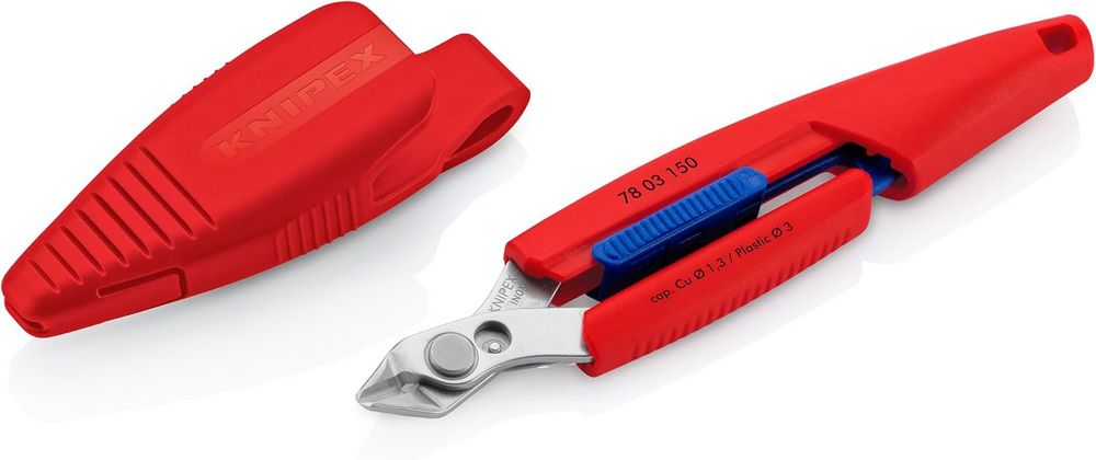 Кусачки боковые для электроники Slim Knips в чехле (Knipex 78 03 150 V01)
