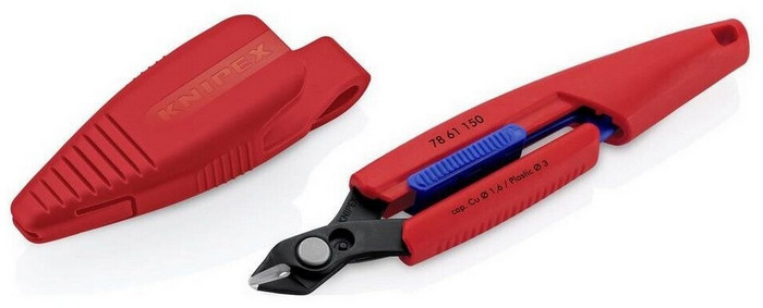 Кусачки боковые для электроники Slim Knips в чехле (Knipex 78 61 150 V01)