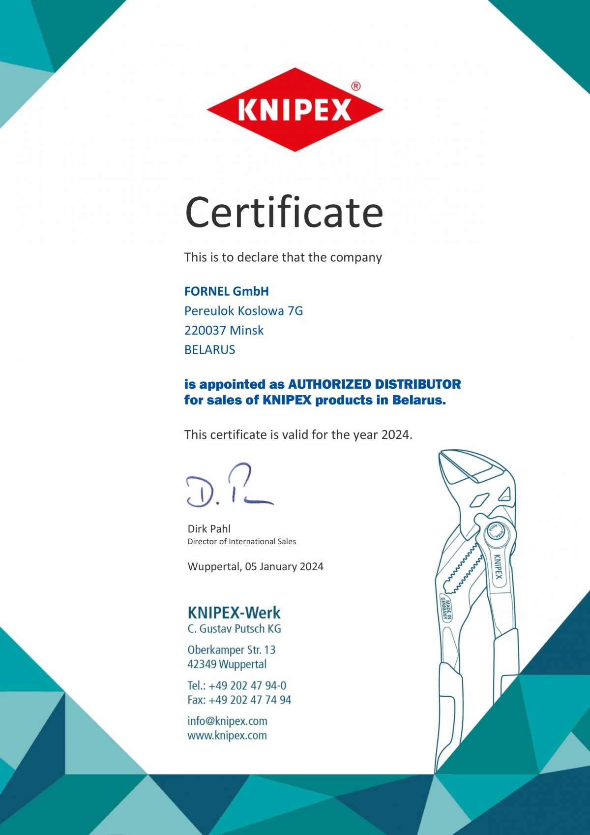 Сертификат KNIPEX