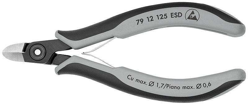 Прецизионные кусачки боковые для электроники антистатические Knipex 79 12 125 ESD