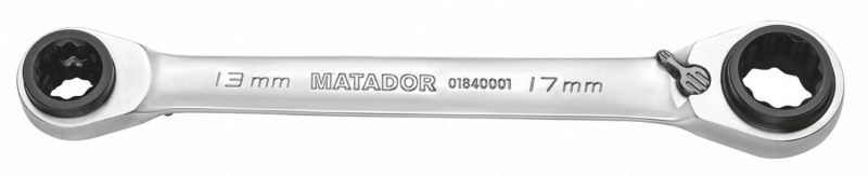 Matador 01840001 | Ключ накидной с трещоткой 10х13х17х19 мм