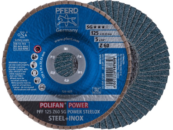 Веерный шлифовальный диск POLIFAN PFF 125 Z60 SG-POWER STEELOX